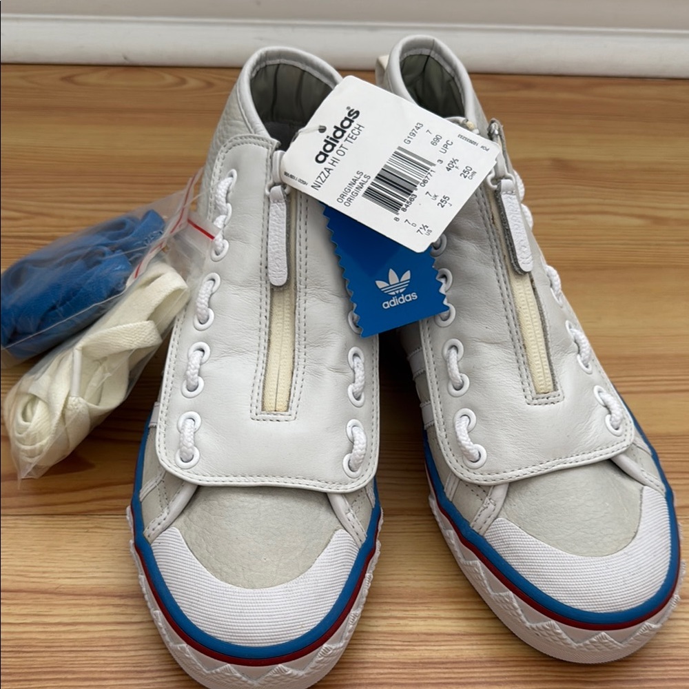 Adidas Nizza hi Sneakers with Blue and Red Trim mens us 7.5 new